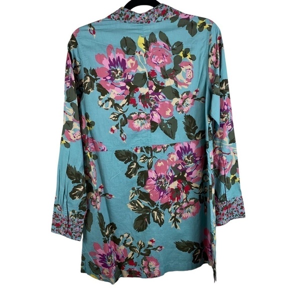 Soft Surroundings Scattered Floral Roses Tunic Blouse Shirt Top Size Medium - Picture 7 of 9